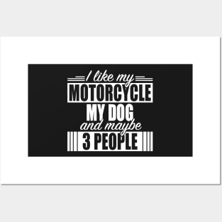 Motorcycles Like Motorcycle My Dog And 3 People Posters and Art